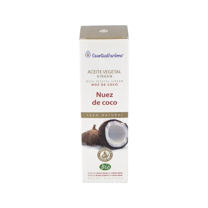 Esential Aroms Aceite Vegetal de Nuez de Coco Virgen Bio 100ml - Hidratante y Suavizante para Piel y Cabello Esential Aroms Aceite Vegetal de Nuez de Coco Virgen Bio 100ml - Hidratante y Suavizante para Piel y Cabello