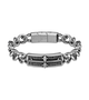 Police Brazalete Vigor Antique Gun IP Jetblk Crystal Cross Talla L