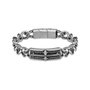 Police Brazalete Vigor Antique Gun IP Jetblk Crystal Cross Talla L
