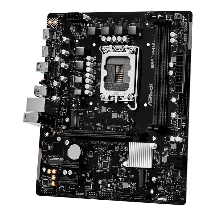 ASRock Placa Base B860M-H2 Intel LGA 1851 (Socket V1) Compatible con Intel Core Ultra (Serie 2) DDR5-SDRAM Hasta 128 GB micro ATX con M.2, SATA III, HDMI, USB 3.2