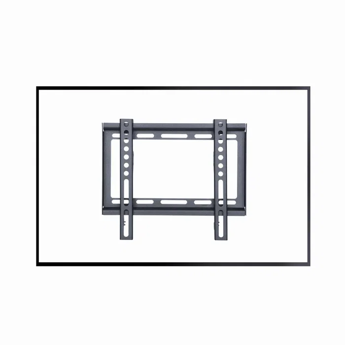 Gembird WM-42F-04 Soporte para TV de Pared, Acero Negro, 23-42 Pulgadas (106,7 cm), VESA hasta 200x200 mm, Soportes 35 kg, con Nivel Burbuja y Kit de Montaje