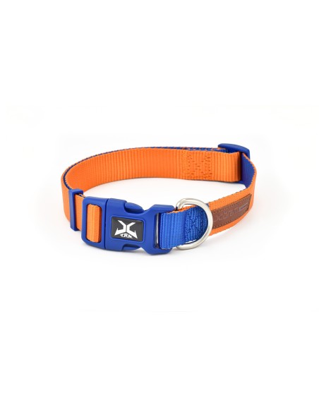 Nayeco X-Trm Collar de Nylon Doble Naranja-Azul 48-66 cm X 2,5 cm