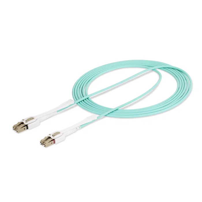 StarTech Cable de Fibra Óptica Multimodo LC/UPC a LC/UPC OM4 de 3m, Color aguamarina
