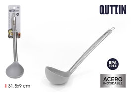 Quttin Cucharon Silicona Mango Acero 35x9x8 cm (24 Unidades)