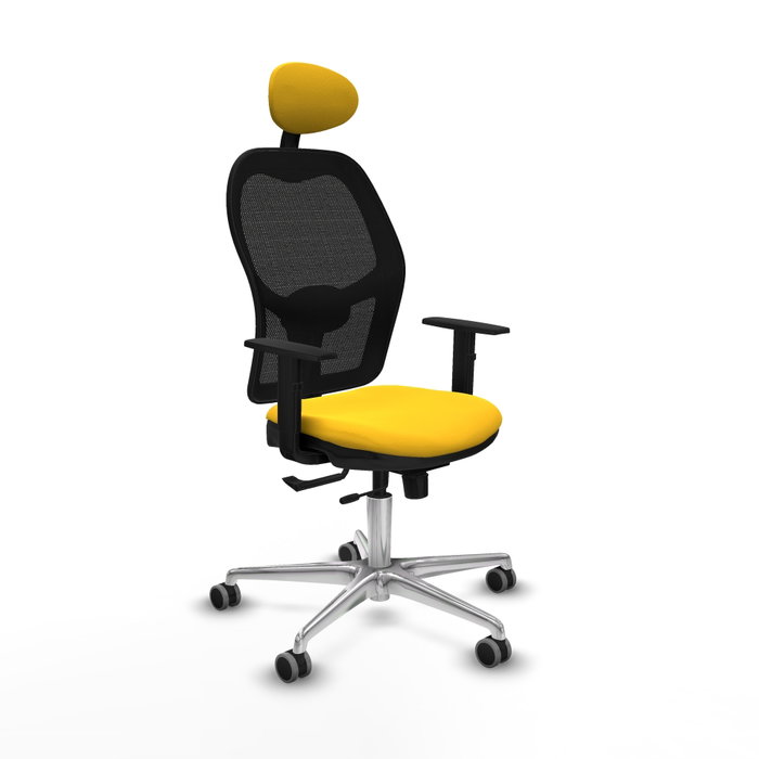 PIQUERAS Y CRESPO Silla de oficina Jorquera con mecanismo Sincro/Traslack, Amarillo y Negro PIQUERAS Y CRESPO Silla de oficina Jorquera con mecanismo Sincro/Traslack, Amarillo y Negro