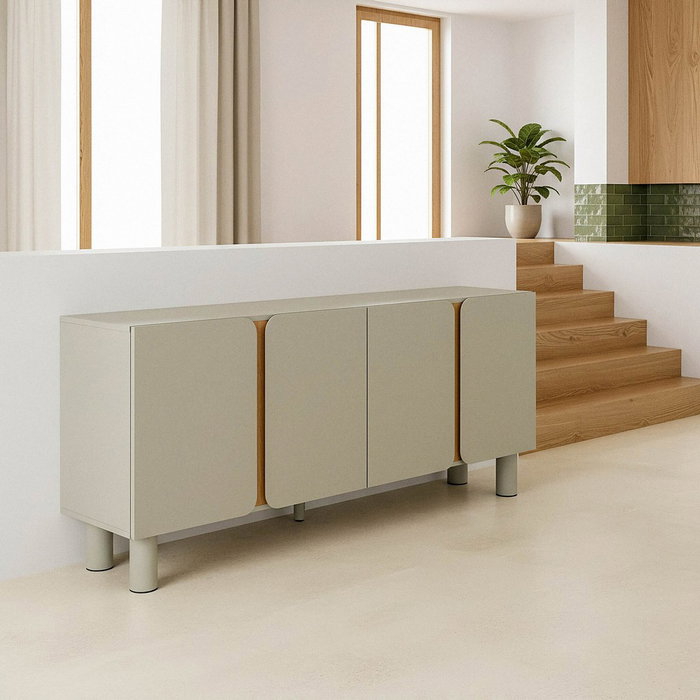 Aparador Taupe Dm Salón 180 X 40 X 75 cm Aparador Taupe Dm Salón 180 X 40 X 75 cm