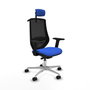 PIQUERAS Y CRESPO Silla de oficina Mardos con mecanismo Sincro/Traslack Azul y Negro