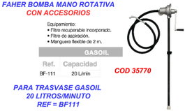FAHER FINSTOCK Bomba de Mano para Trasvase de Gasoil BF111