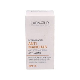 LABNATUR BIO Serum Facial Antimanchas 30ml - Tratamiento Despigmentante Anti-Aging con FPS 15 - Niacinamida, Ácido Kójico