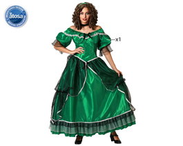 Disfraz Dama Sureña Vestido para Mujer Adulto - Verde - Talla XL