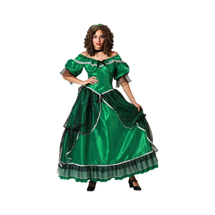 Disfraz Dama Sureña Vestido para Mujer Adulto - Verde - Talla XL Disfraz Dama Sureña Vestido para Mujer Adulto - Verde - Talla XL