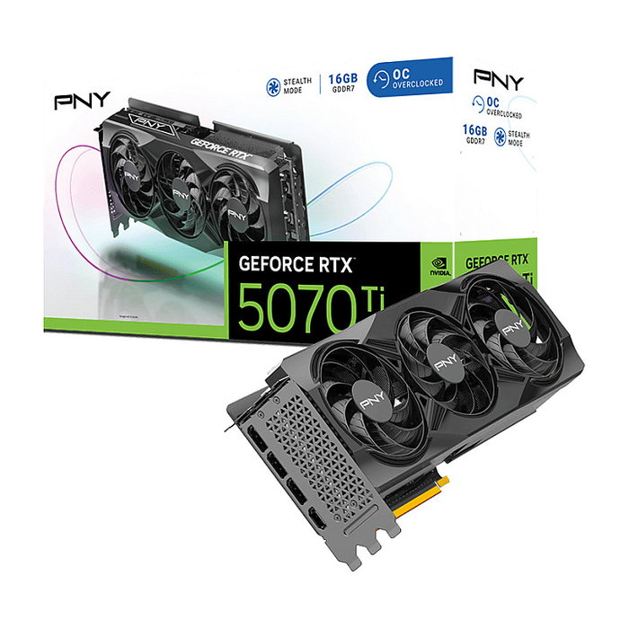 PNY GeForce RTX 5070 TI OC Triple Fan 16GB GDDR7 Tarjeta Gráfica