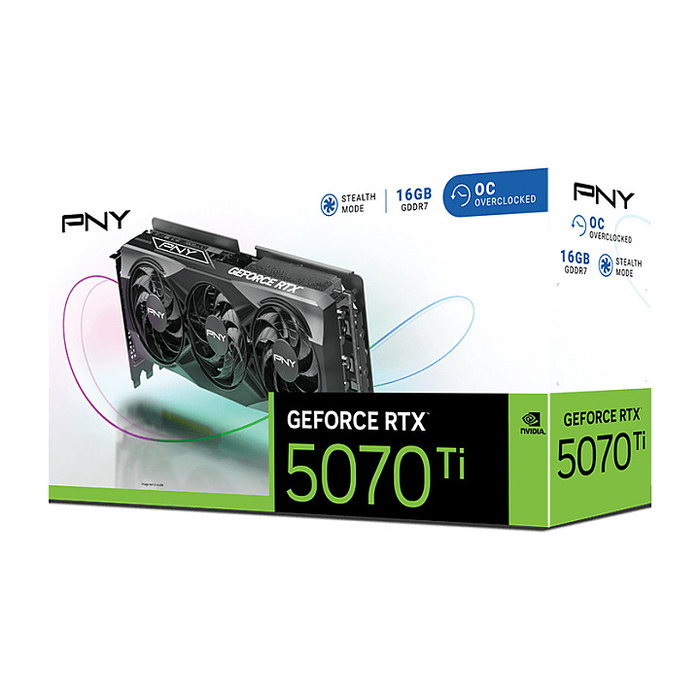 PNY GeForce RTX 5070 TI OC Triple Fan 16GB GDDR7 Tarjeta Gráfica