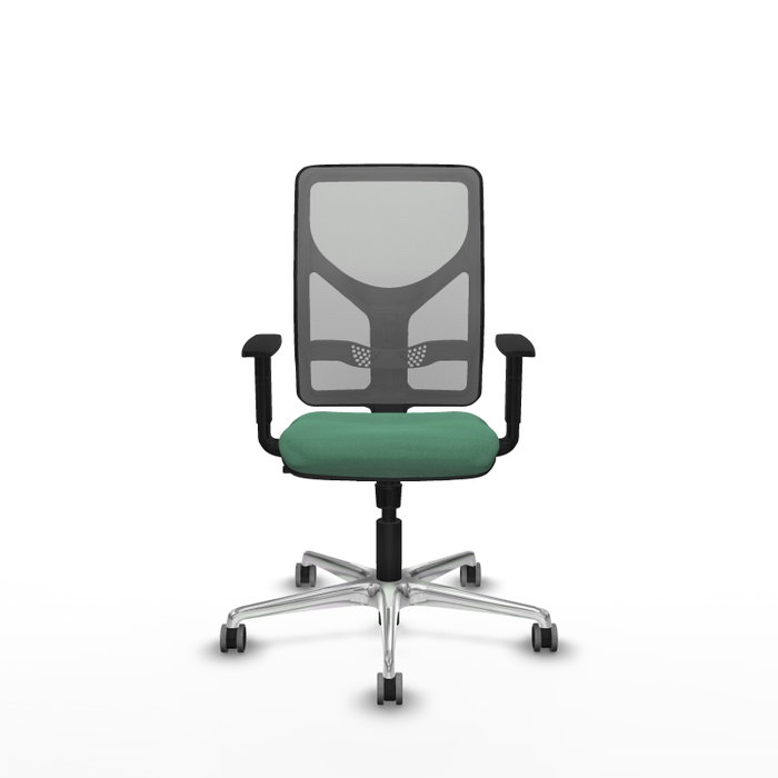 PIQUERAS Y CRESPO Silla de oficina Motilla con mecanismo Sincro, Verde esmeralda y Gris
