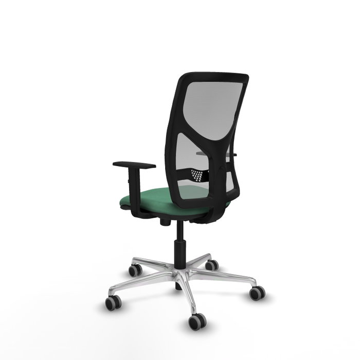 PIQUERAS Y CRESPO Silla de oficina Motilla con mecanismo Sincro, Verde esmeralda y Gris
