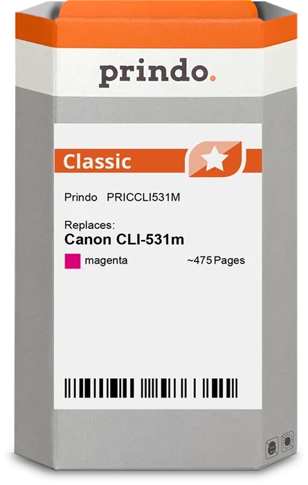 Prindo Cartucho de tinta magenta PRICCLI531M Classic Prindo Cartucho de tinta magenta PRICCLI531M Classic