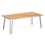 GIFTDECOR Mesa Auxiliar Madera Live Edge Marrón y Negro