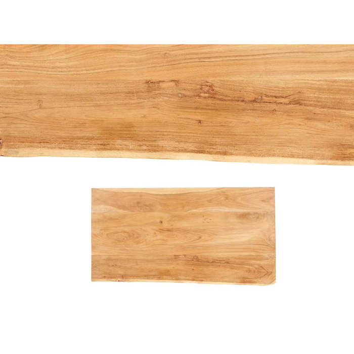 GIFTDECOR Mesa Auxiliar Madera Live Edge Marrón y Negro