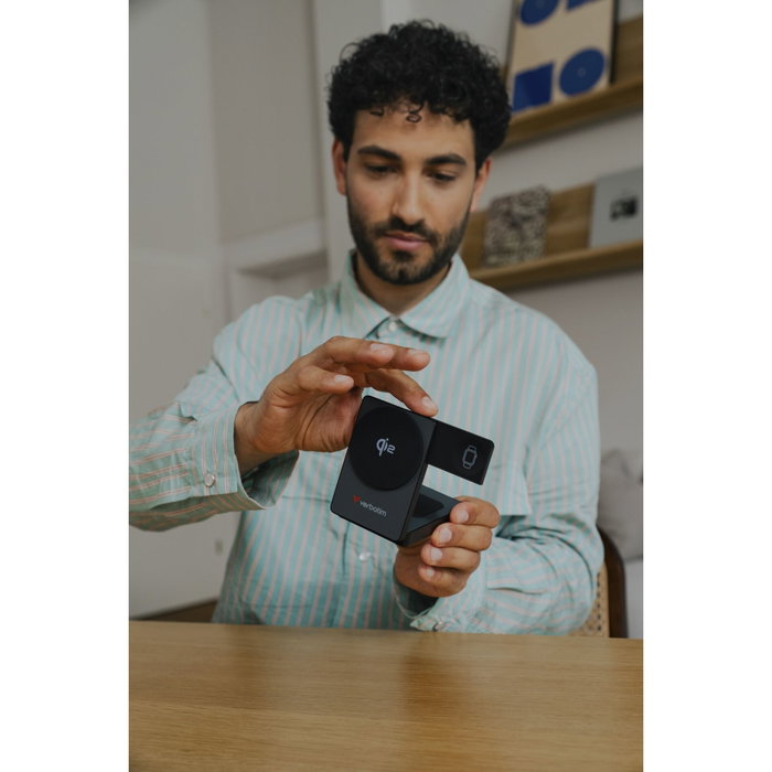 Verbatim Charge ‘n’ Go 3-in-1 Qi2 Magnetic Wireless Power Bank 5000 mAh Gris