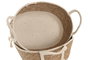 DKD Home Decor Set de 3 Cestas de Fibra y Algodón Crema/Natural 28x22x18 cm