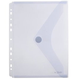 OFFICE BOX Carpeta Sobre con Velcro Classic A4+ Multitaladro Plástico Touch Cristal - Set de 10 (Set de 10)