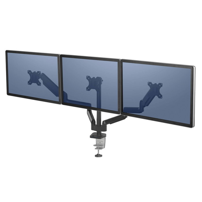 Fellowes Platinum Series 8042601 Soporte Triple para Monitor con 2 Puertos USB-A Negro