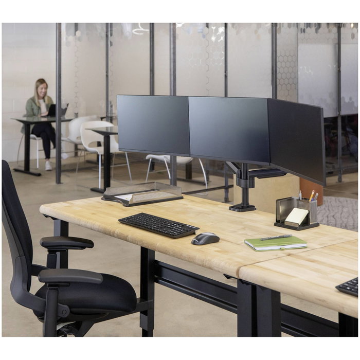 Fellowes Platinum Series 8042601 Soporte Triple para Monitor con 2 Puertos USB-A Negro