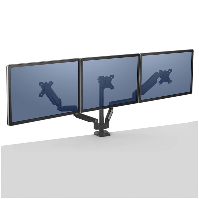 Fellowes Platinum Series 8042601 Soporte Triple para Monitor con 2 Puertos USB-A Negro