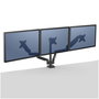 Fellowes Platinum Series 8042601 Soporte Triple para Monitor con 2 Puertos USB-A Negro