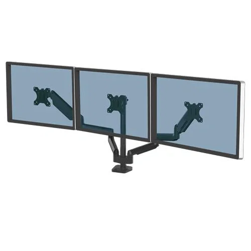 Fellowes Platinum Series Brazo para monitor triple con 2 puertos USB