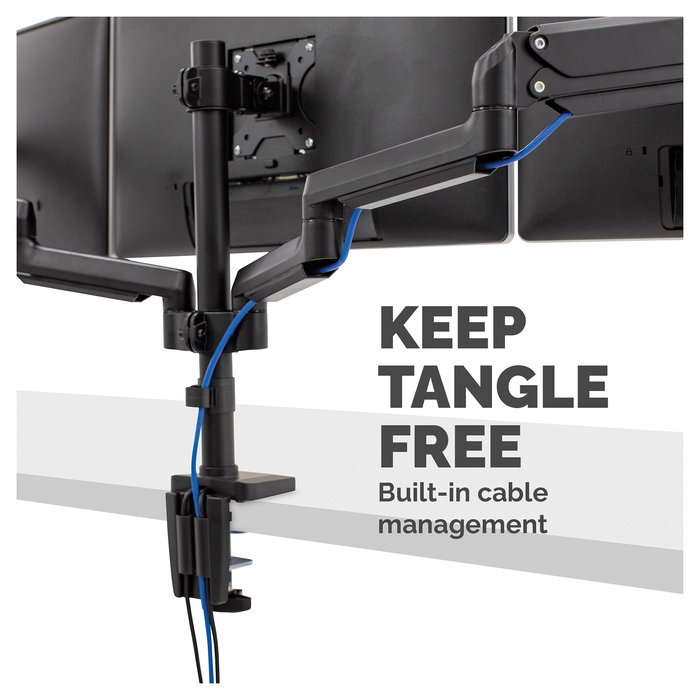 Fellowes Platinum Monitor Arm Dreifach inkl. 2x USB-A Ports, Negro - Soporte Triple para Monitores con Hub USB