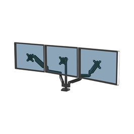 Fellowes Platinum Monitor Arm Dreifach inkl. 2x USB-A Ports, Negro - Soporte Triple para Monitores con Hub USB