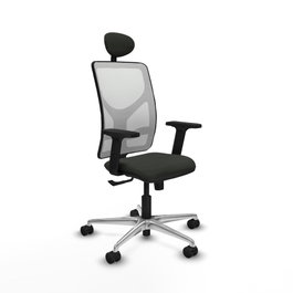 PIQUERAS Y CRESPO Silla de oficina Motilla con mecanismo Sincro, Negro y Blanco