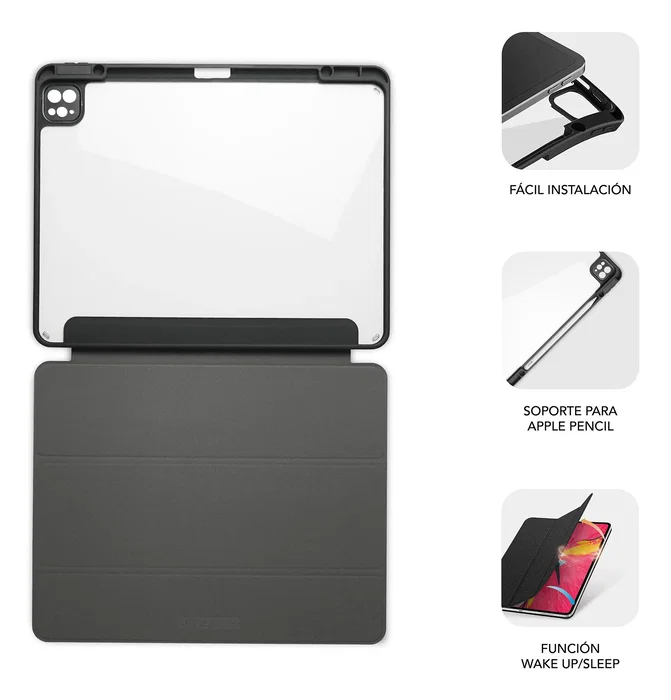 Subblim Clear Shock Case para iPad Pro 11 pulgadas 2024 M4 - Negro