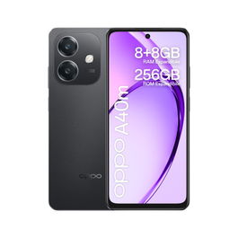 OPPO A40M Smartphone Android 14, 6.67" Pantalla LCD, 256 GB + 8 GB RAM, Snapdragon, Cámara Trasera 50 MP, Batería 5100 mAh, Negro, 4G, Dual SIM