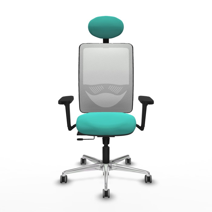 PIQUERAS Y CRESPO Silla de oficina Zulema con mecanismo Sincro/Traslack, Turquesa y Blanco PIQUERAS Y CRESPO Silla de oficina Zulema con mecanismo Sincro/Traslack, Turquesa y Blanco