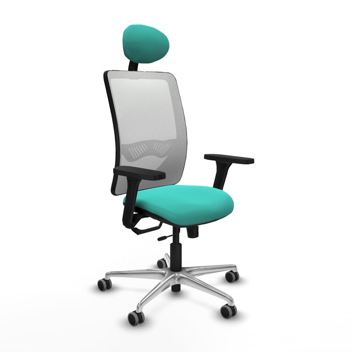 PIQUERAS Y CRESPO Silla de oficina Zulema con mecanismo Sincro/Traslack, Turquesa y Blanco PIQUERAS Y CRESPO Silla de oficina Zulema con mecanismo Sincro/Traslack, Turquesa y Blanco
