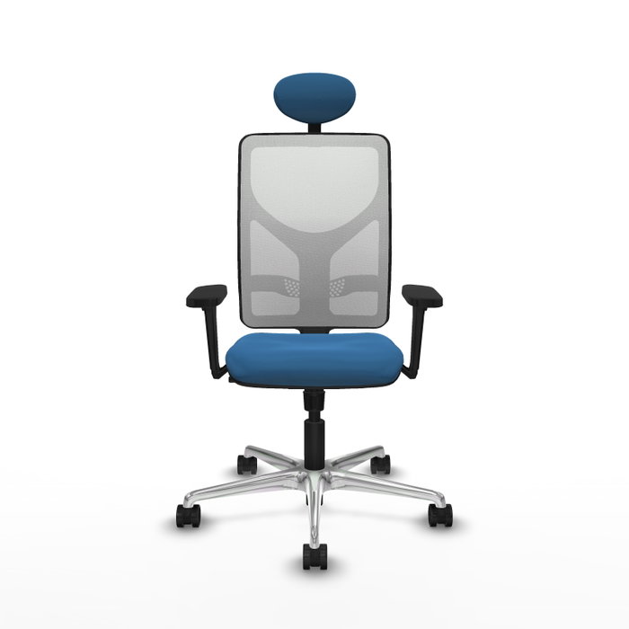 PIQUERAS Y CRESPO Silla de oficina Motilla con mecanismo Sincro, Azul claro y Blanco