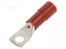 BM GROUP Terminal de anillo tubular aislado M6, 10mm2, rojo