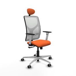PIQUERAS Y CRESPO Silla de oficina Motilla Naranja y Blanco con mecanismo Sincro