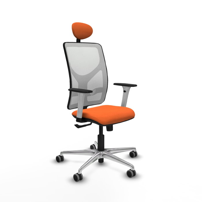 PIQUERAS Y CRESPO Silla de oficina Motilla Naranja y Blanco con mecanismo Sincro PIQUERAS Y CRESPO Silla de oficina Motilla Naranja y Blanco con mecanismo Sincro