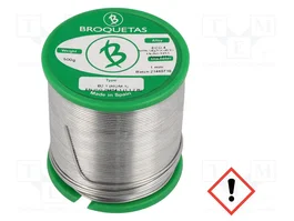 BROQUETAS Estaño libre de plomo Sn96,5Ag3Cu0,5 1mm 500g