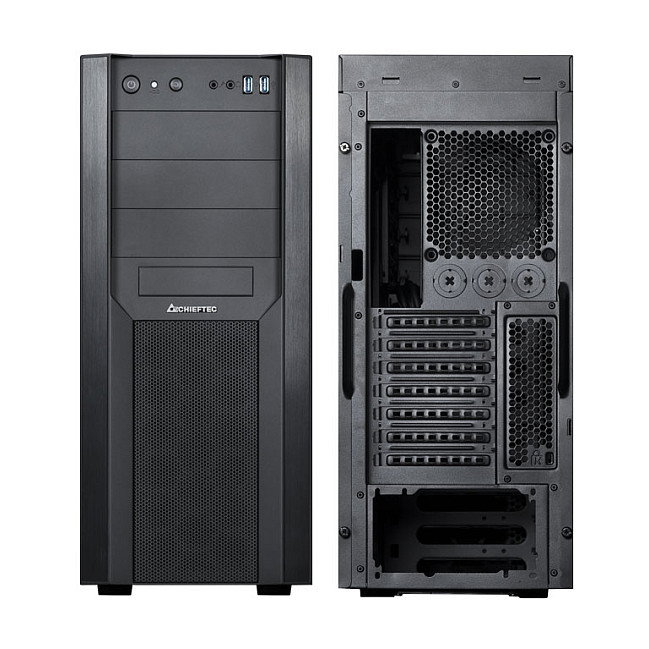 Chieftec CW-01B-OP Caja Torre PC Negra Compatible ATX, micro ATX, Mini-ITX para Gaming y Uso Profesional