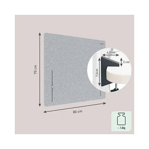 LEITZ Divisoria de mesa ajustable 80x70cm, gris LEITZ Divisoria de mesa ajustable 80x70cm, gris
