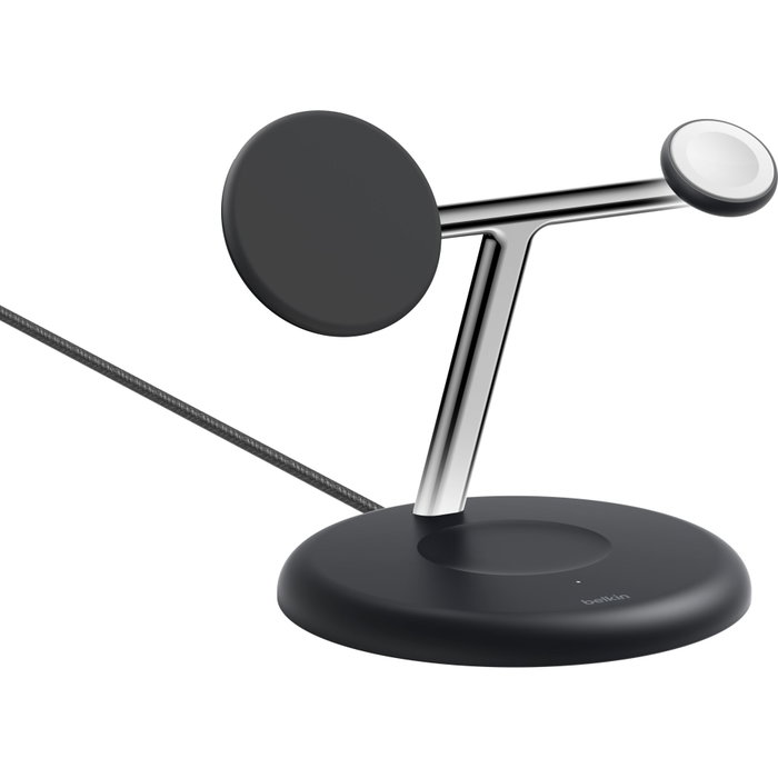 Belkin Estación de carga UltraCharge 3 en 1 Qi2 25 W - Negro/Plata