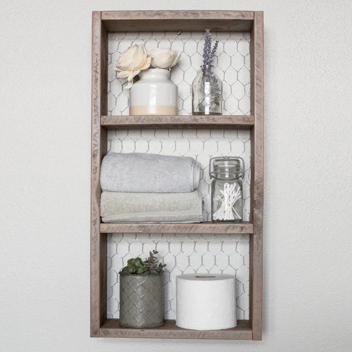 Hanah Home Estantería de Pared Madera de Abeto Nogal 30x60x9cm Hanah Home Estantería de Pared Madera de Abeto Nogal 30x60x9cm
