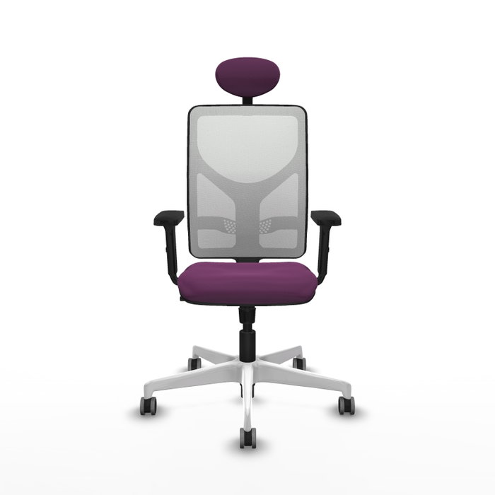 PIQUERAS Y CRESPO Silla de oficina Motilla con mecanismo Sincro, Morado y Blanco