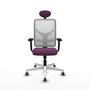PIQUERAS Y CRESPO Silla de oficina Motilla con mecanismo Sincro, Morado y Blanco