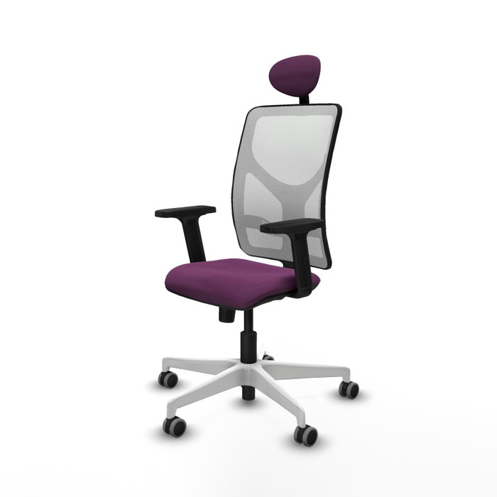 PIQUERAS Y CRESPO Silla de oficina Motilla con mecanismo Sincro, Morado y Blanco
