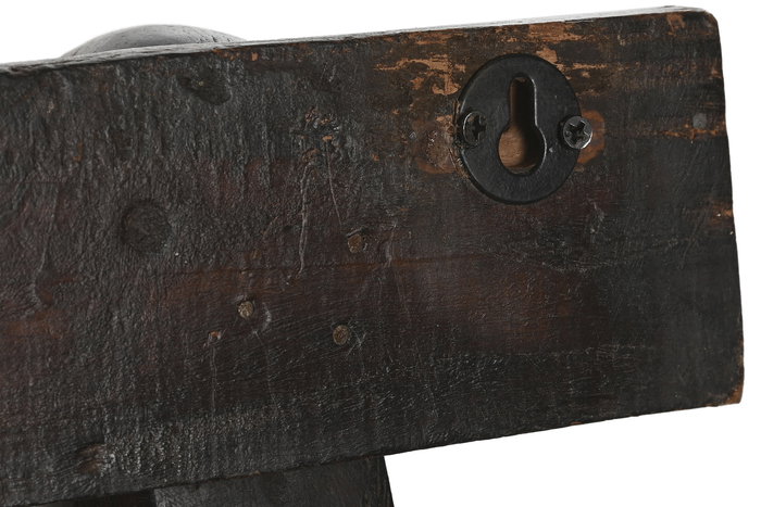 DKD Home Decor Perchero Pared Item Home Marron Oscuro Madera 10 x 28 x 66 cm (2 Unidades)